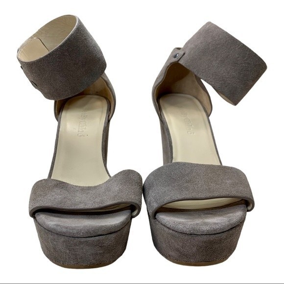 See by Chloe Taupe Suede Platform Chunky Sandals Cuff Ankles Platform Wedges 6 - Picture 4 of 10